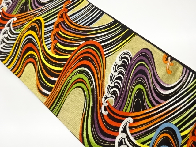 JAPANESE FUKURO OBI / WOVEN ROUGH WAVE